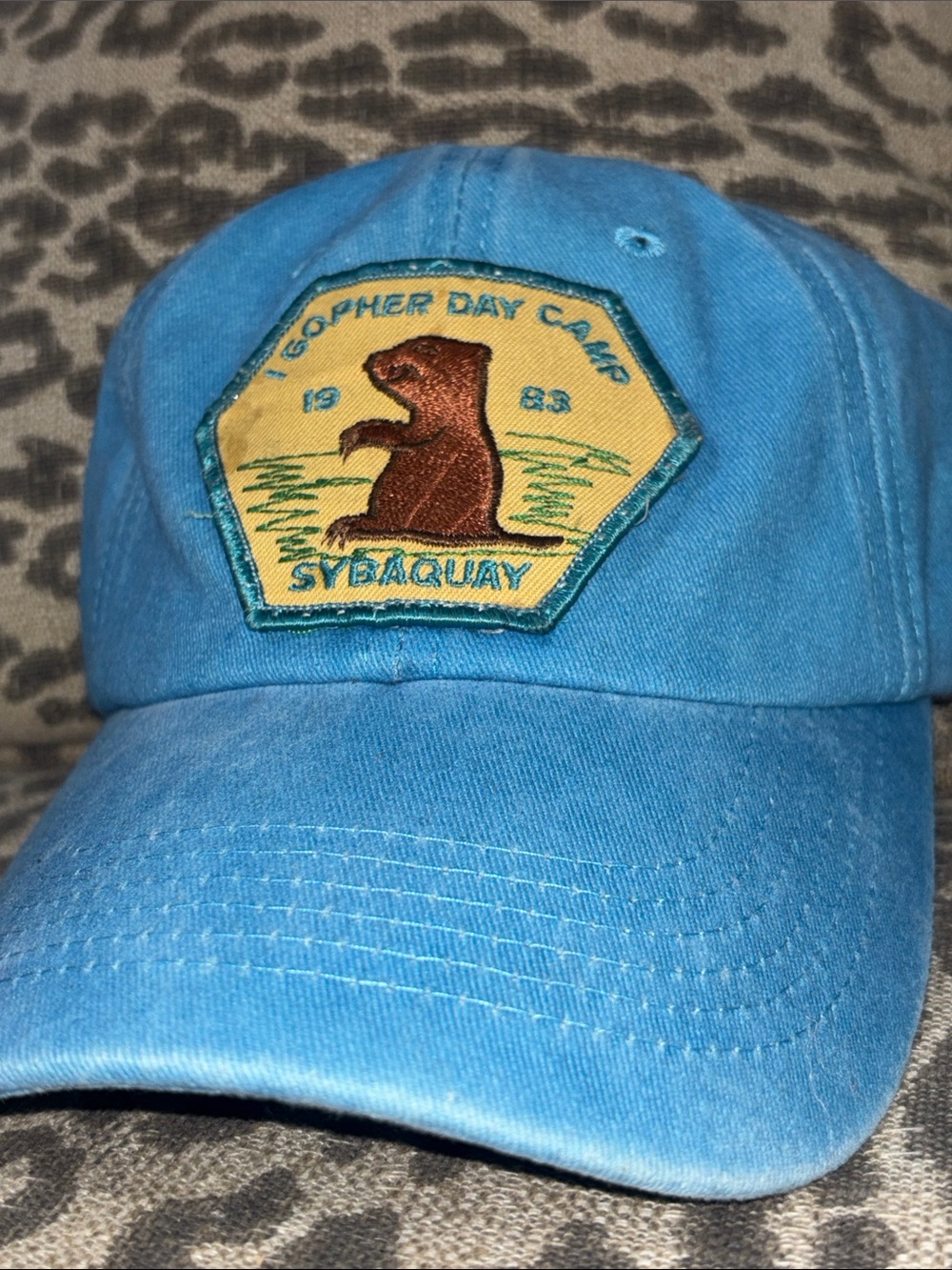 KB vintage Girl Scout patch hat blue adjustable ballcap day camp cotton cap